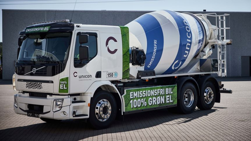 Elektryczne betonomieszarki Volvo Trucks na duńskich drogach